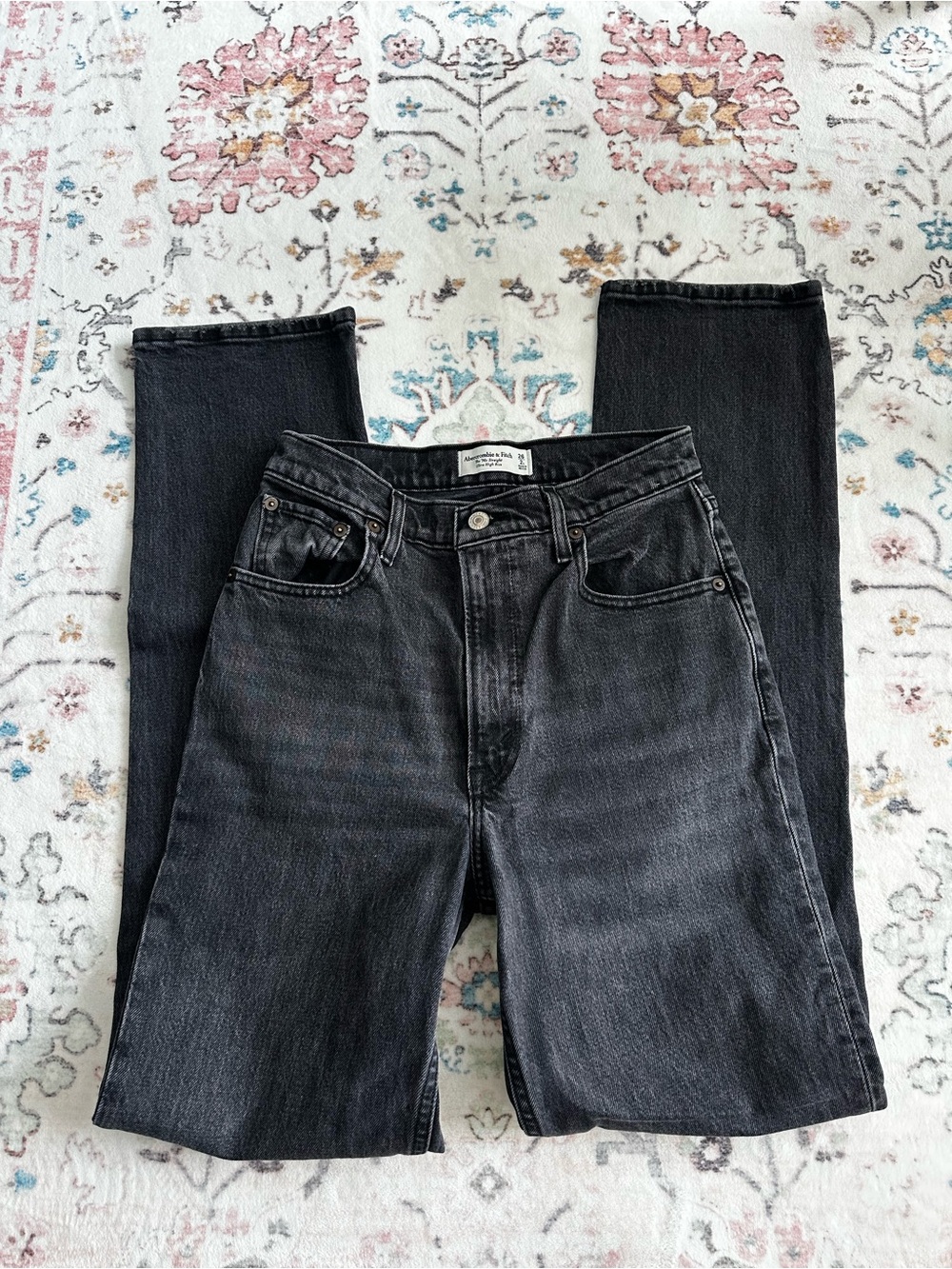 Size 2 Long - Abercrombie 90s Straight Ultra High Rise Black Jeans